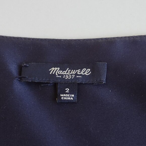 Madewell Silk Mini Dress CrissCross Cut Out Back Cap Sleeve  Fun & Flirty Size 2 - Picture 7 of 7